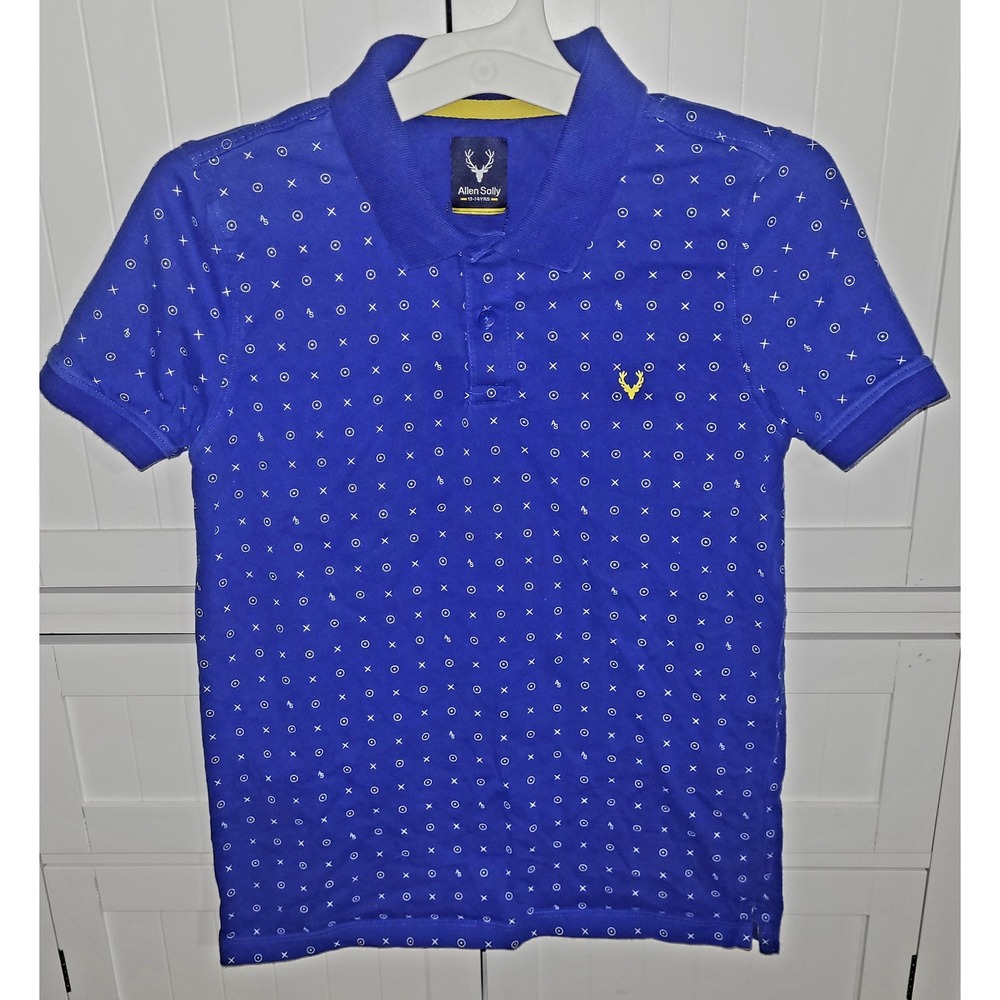 Allen Solly Junior Boys Royal Blue All Over Print Polo‎ Shirt Size 13-14 Years